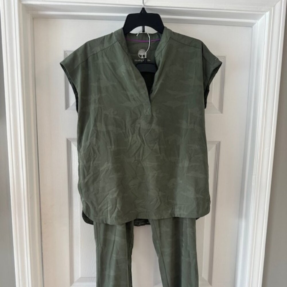 Healing Hands green camo scrubs